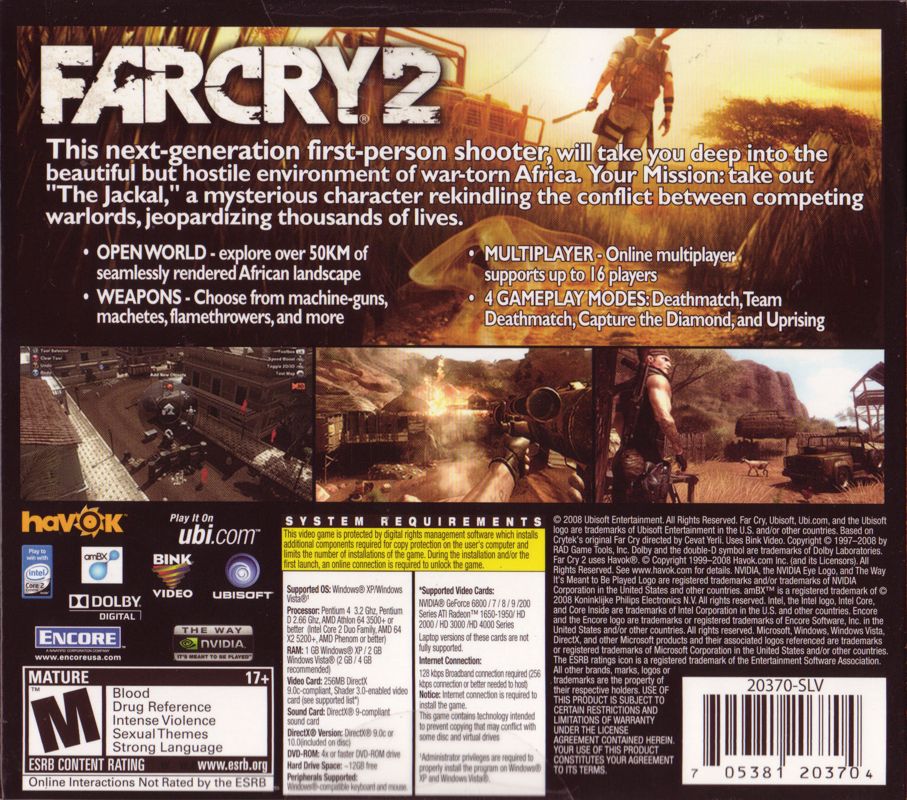 Back Cover for Far Cry 2 (Windows)