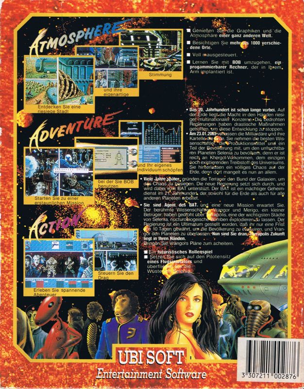 Back Cover for B.A.T. (Commodore 64)