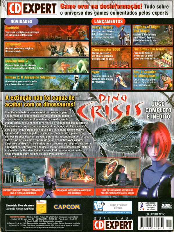 Back Cover for Dino Crisis (Windows) (CD Expert year 6 - number 5 covermount)