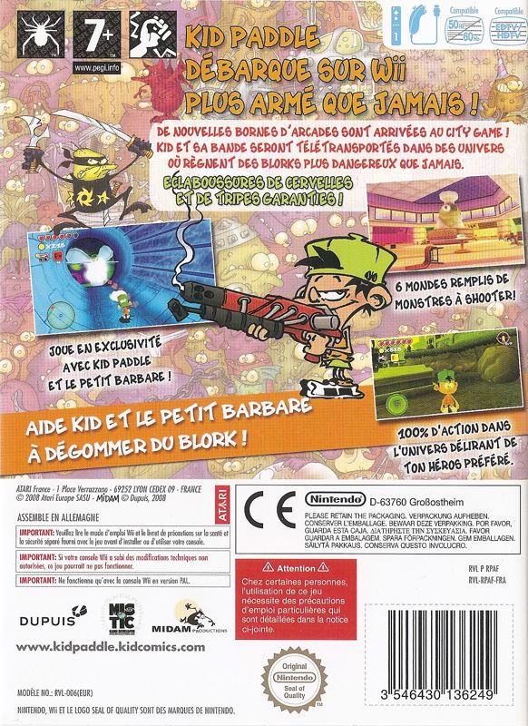 Back Cover for Kid Paddle: Lost in the Game (Wii)
