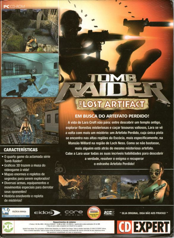 Back Cover for Tomb Raider: The Lost Artifact (Windows) (CD Expert Mini year 1 - number 16 covermount)