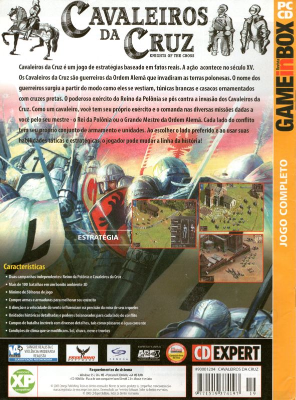 Back Cover for Knights of the Cross (Windows) (GAMEinBOX covermount)