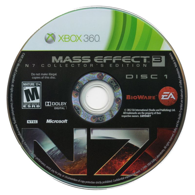 Media for Mass Effect 3 (N7 Collector's Edition) (Xbox 360): Disc 1/2