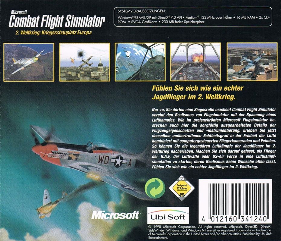 Back Cover for Microsoft Combat Flight Simulator: WWII Europe Series (Windows) (Budget re-release)