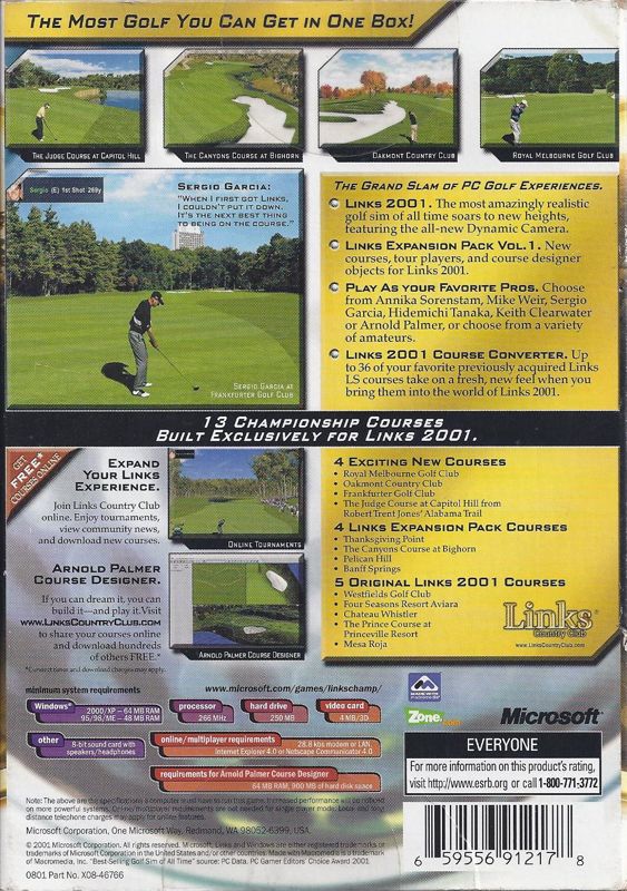 Back Cover for Links: Championship Edition (Windows)