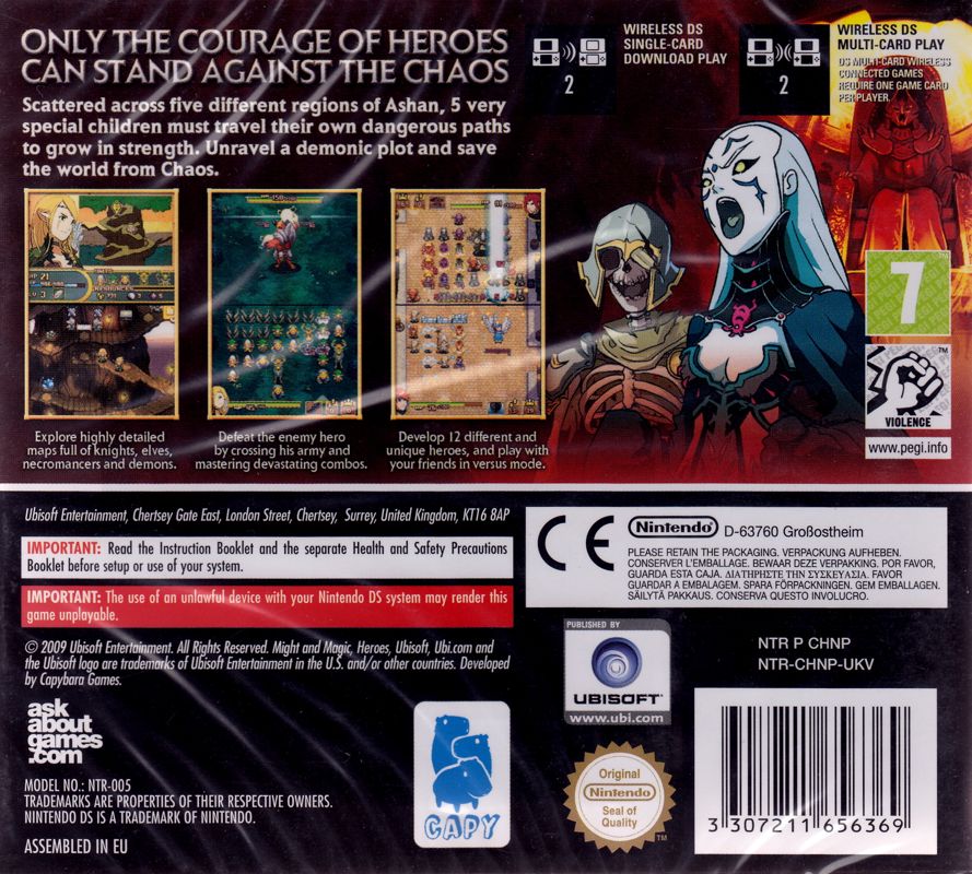 Back Cover for Might & Magic: Clash of Heroes (Nintendo DS)