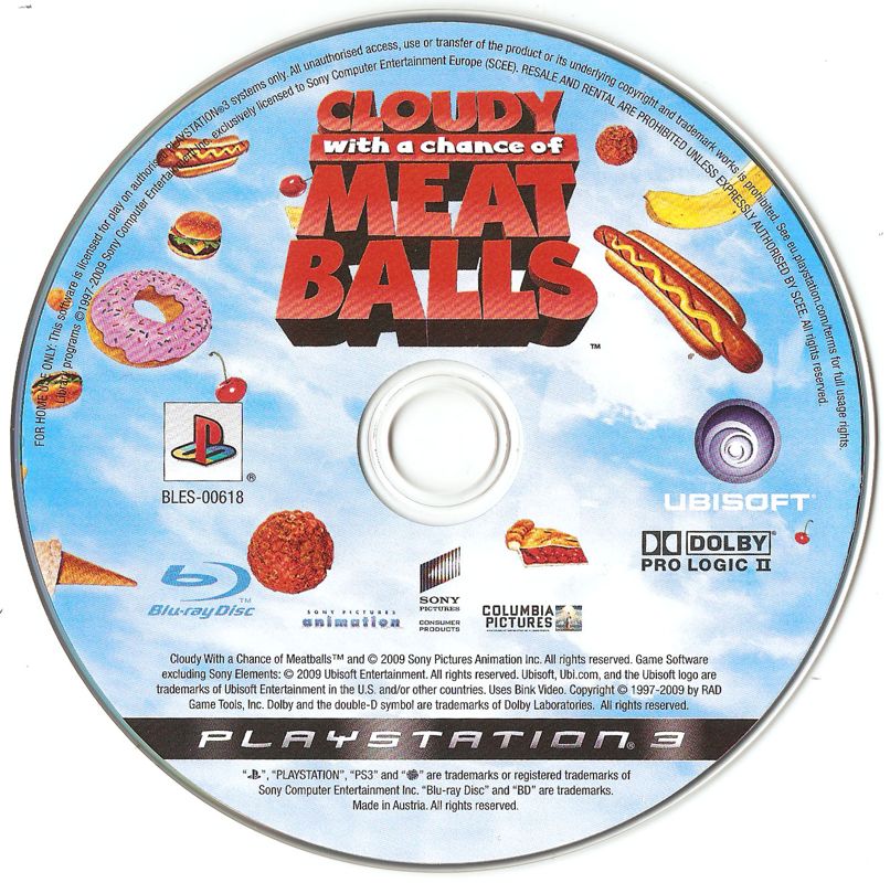 Media for Cloudy with a Chance of Meatballs (PlayStation 3)