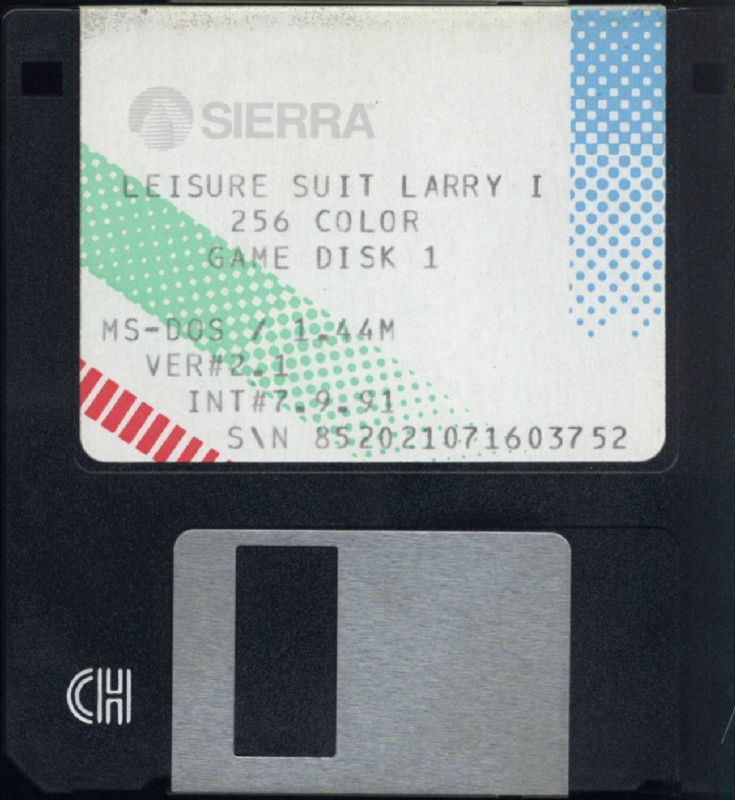 Media for Leisure Suit Larry 1: In the Land of the Lounge Lizards (DOS) (Version 2.1): Disk 1/3