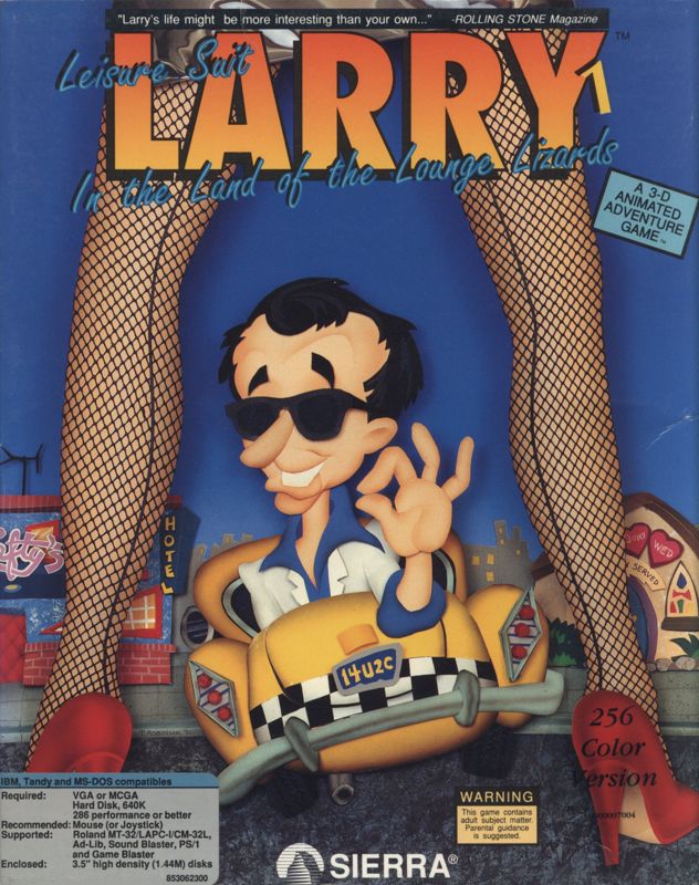 Front Cover for Leisure Suit Larry 1: In the Land of the Lounge Lizards (DOS) (Version 2.1)