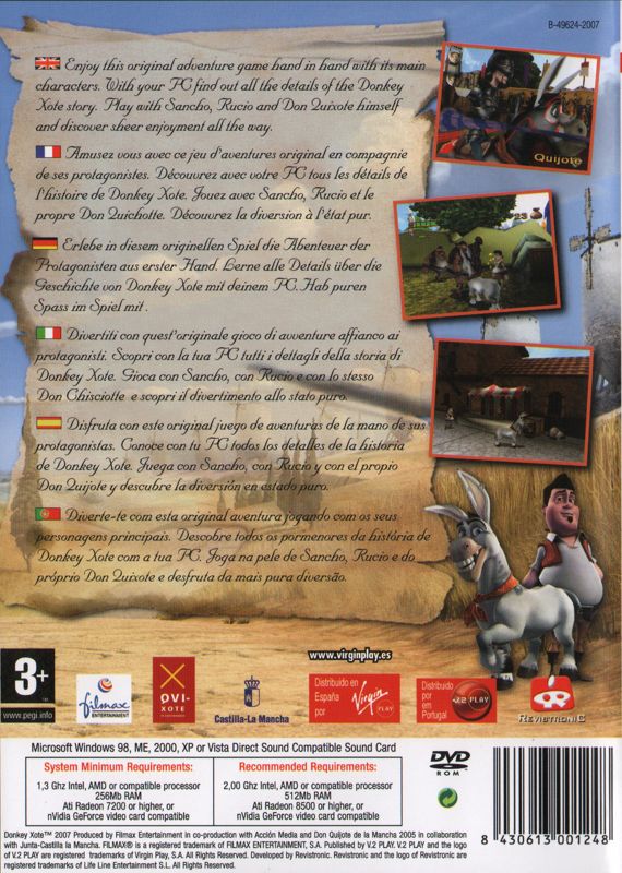 Back Cover for Donkey Xote (Windows)
