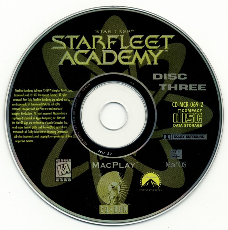 Media for Star Trek: Starfleet Academy (Macintosh): Disc 3