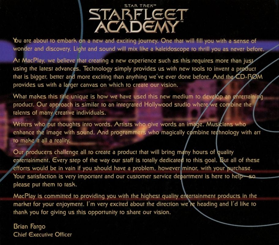Other for Star Trek: Starfleet Academy (Macintosh): Cardboard Case - Right
