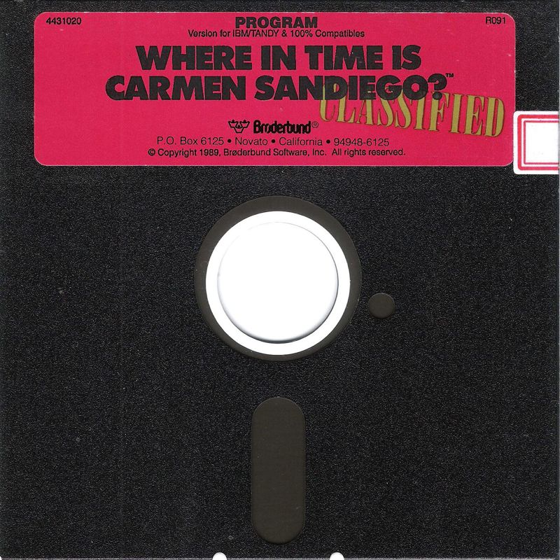 Media for Where in Time Is Carmen Sandiego? (DOS) (5.25" Release (version 1.2)): Program Disk