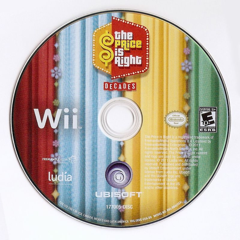 Media for The Price is Right: Decades (Wii): Disc