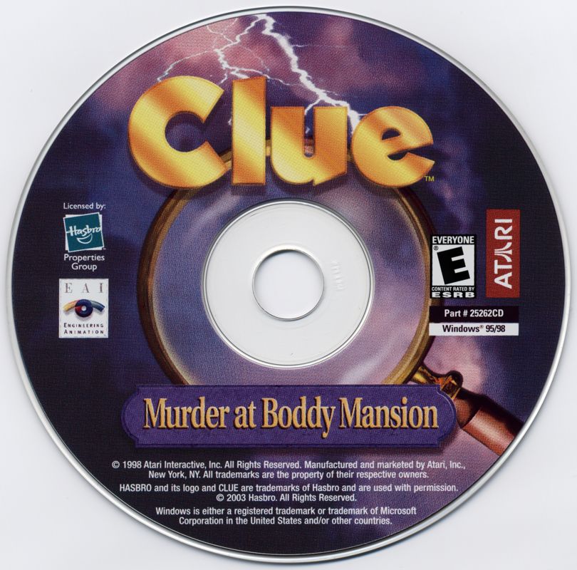 Media for Clue: Murder at Boddy Mansion (Windows) (Atari release)
