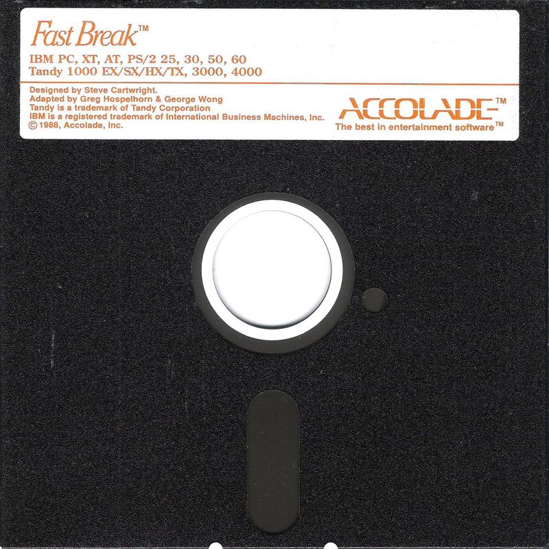 Media for Fast Break (DOS) (5.25" disk release)