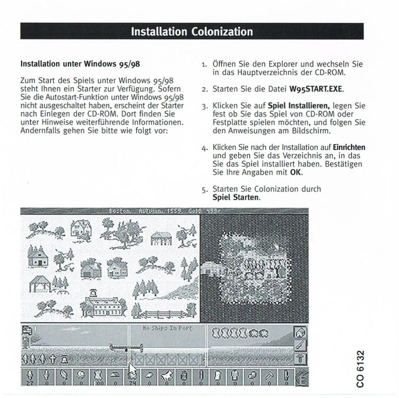 Inside Cover for Sid Meier's Colonization (DOS) (Green Pepper release (#69))