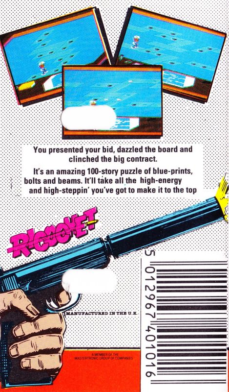 Back Cover for Rock n' Bolt (Commodore 64) (Ricochet release)