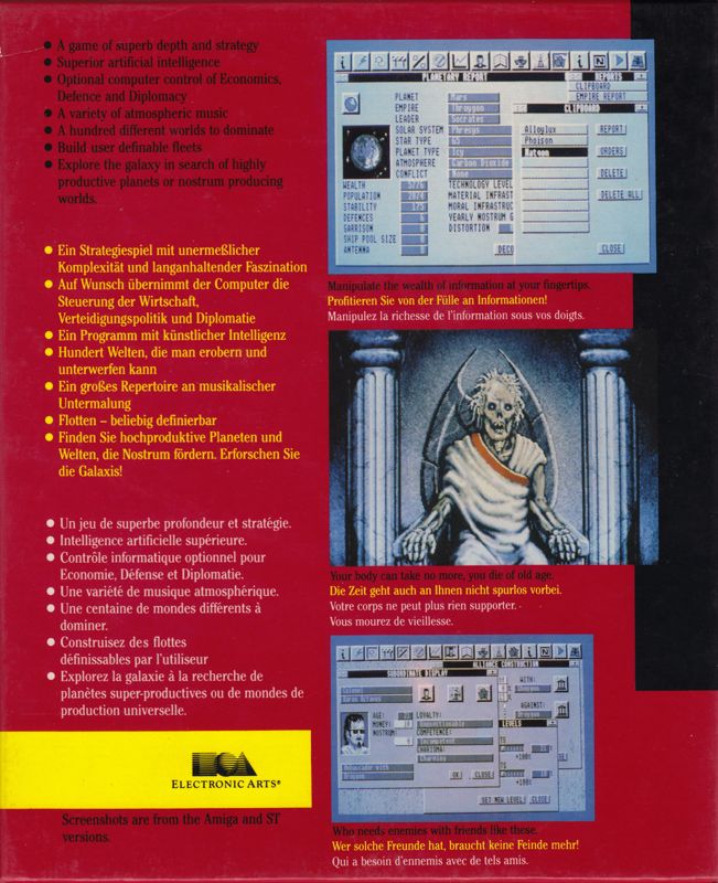 Back Cover for Imperium (Amiga)