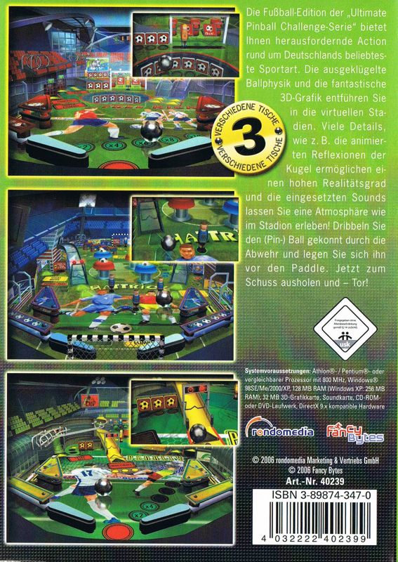 Back Cover for Pinball: Fussball Edition 2006 (Windows)