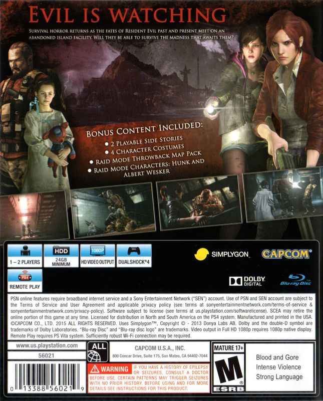 Resident Evil Revelations 2 Cover Or Packaging Material Mobygames 1752