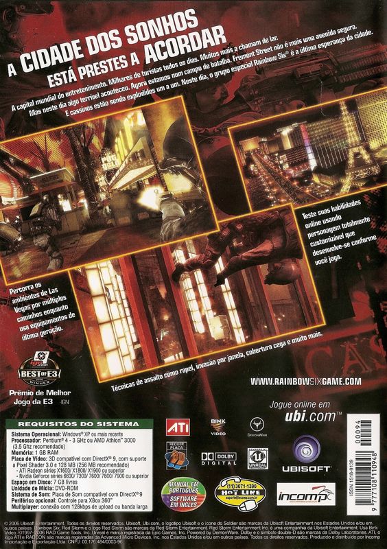 Other for Tom Clancy's Rainbow Six: Vegas (Windows) (Fullgames #94 covermount): Keep Case (optional) - Back