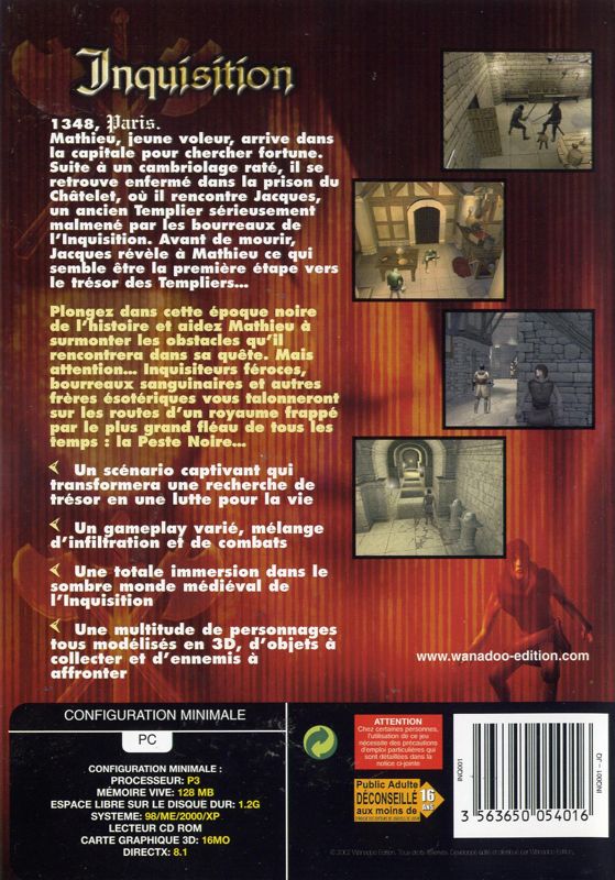 Back Cover for Inquisition (Windows)