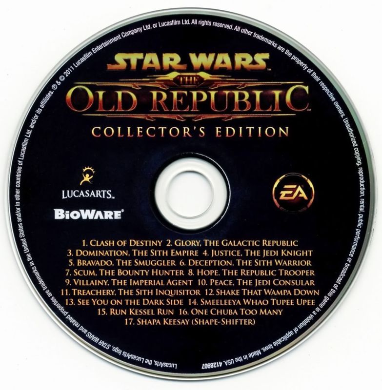 Media for Star Wars: The Old Republic (Collector's Edition) (Windows): Soundtrack