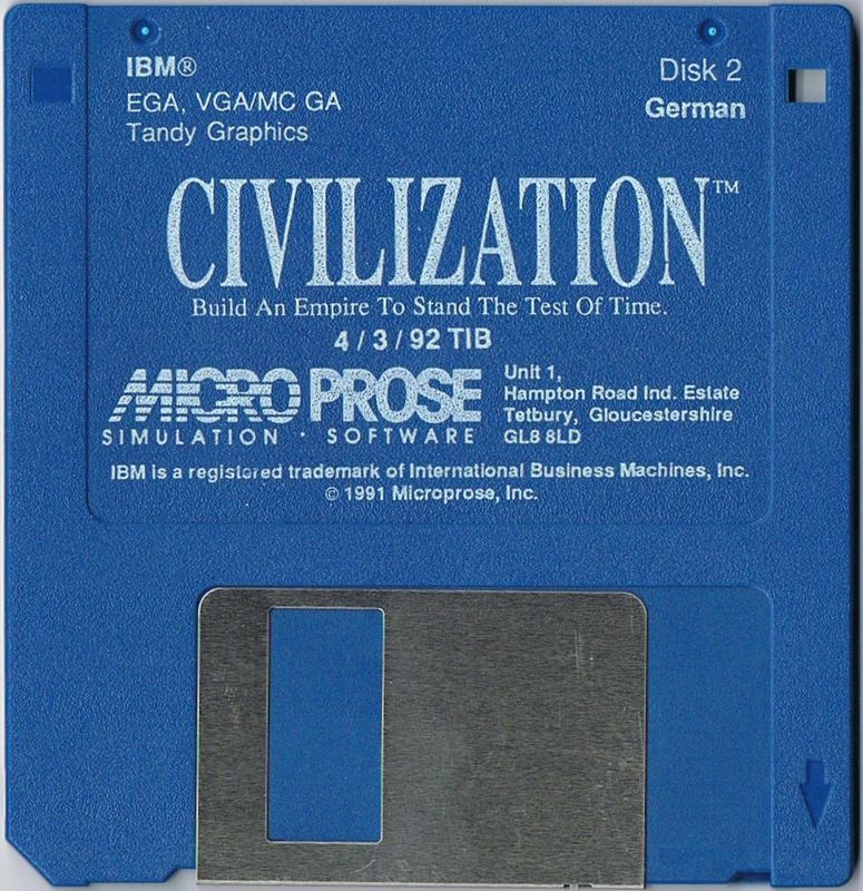 Media for Sid Meier's Civilization (DOS) (3.5" Floppy Disk release): Disk 2