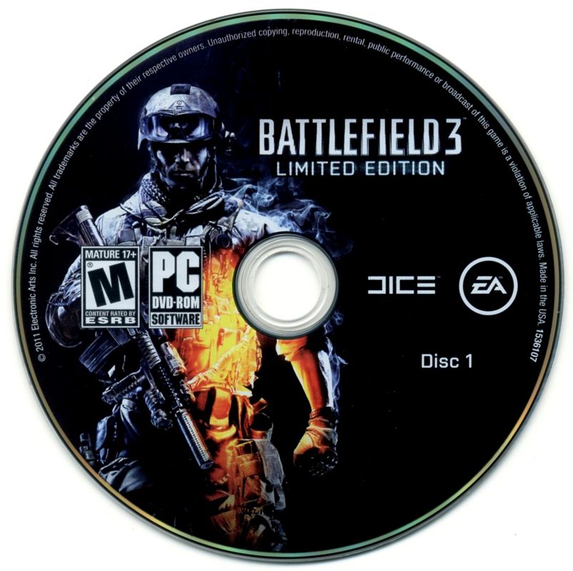 Media for Battlefield 3: Limited Edition (Windows): Disc 1