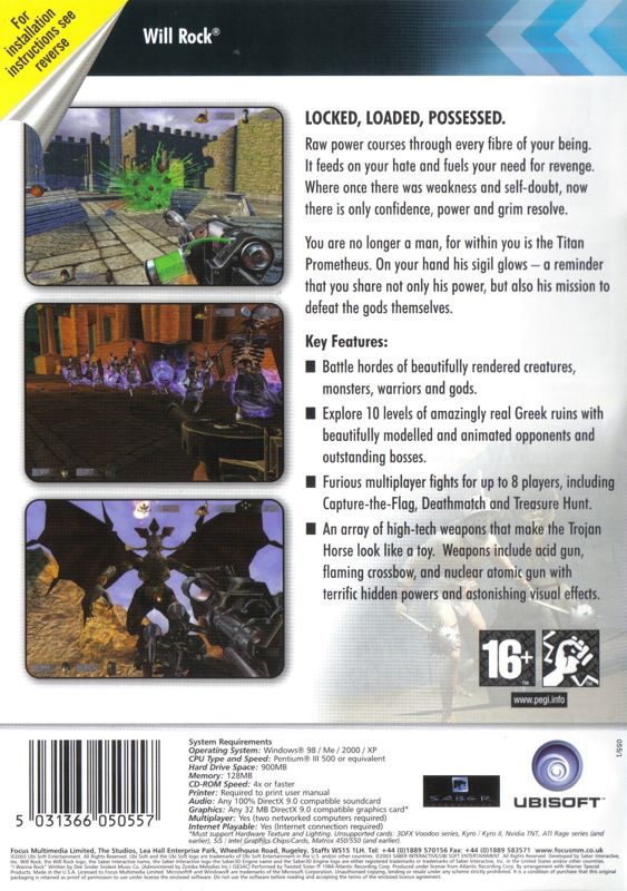 Back Cover for Will Rock (Windows) (Focus Multimedia's Revival release)