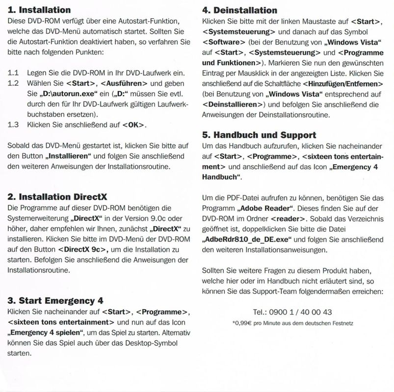 Inside Cover for 911 First Responders (Windows) (Software Pyramide release)