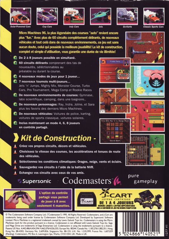 Back Cover for Micro Machines: Turbo Tournament 96 (Genesis)