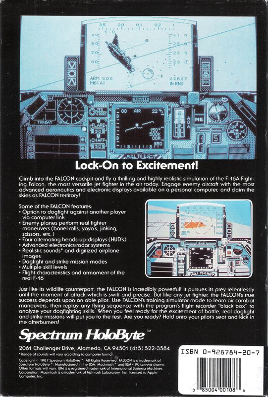 Back Cover for Falcon (DOS)