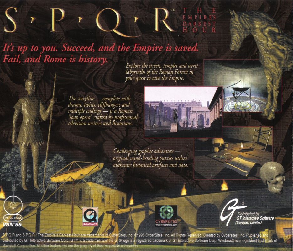 Other for SPQR: The Empire's Darkest Hour (Windows and Windows 16-bit) (Replay release): Jewel Case - Back