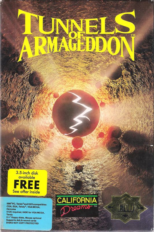 Front Cover for Tunnels of Armageddon (DOS) (5.25" disk release)