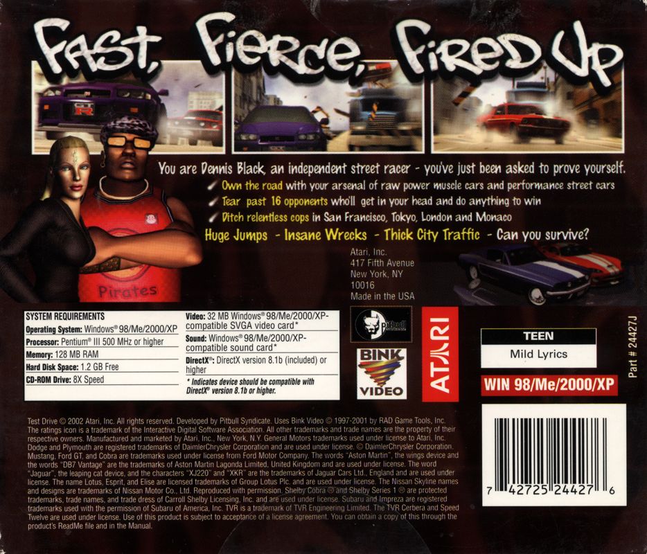 Back Cover for Test Drive (Windows)