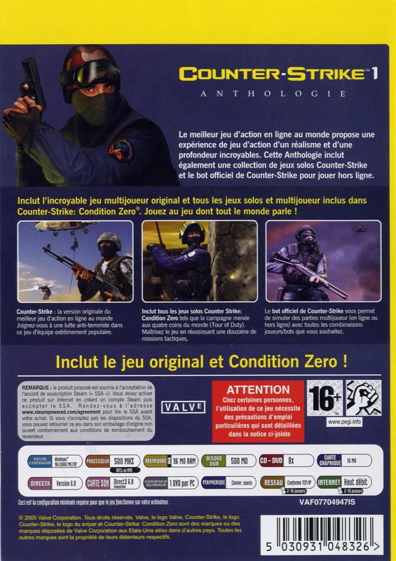 Counter-Strike: Condition Zero cover or packaging material - MobyGames