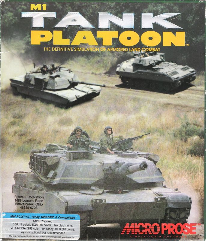 Front Cover for M1 Tank Platoon (DOS)