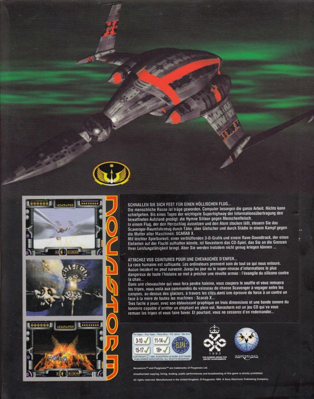 Back Cover for Novastorm (DOS) (Limited Edition Pack (with Novastorm Pin Badge))