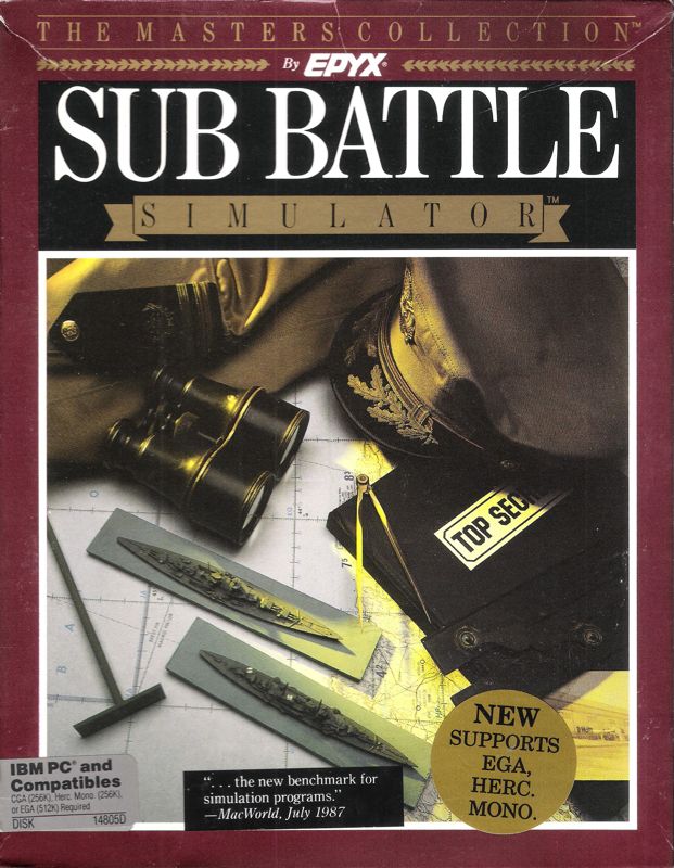 Front Cover for Sub Battle Simulator (DOS) (5.25" release (different disk label))