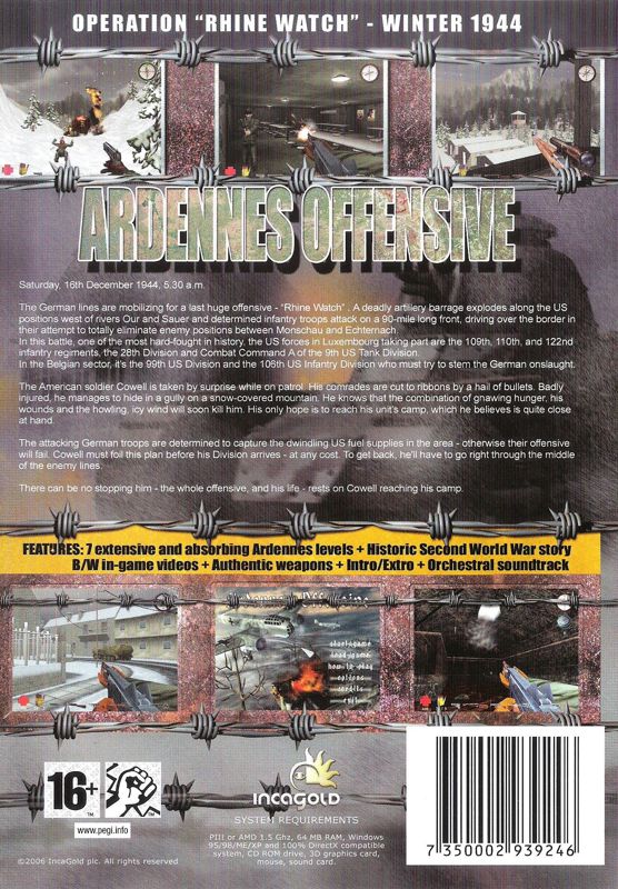 Back Cover for Ardennes Offensive (Windows)