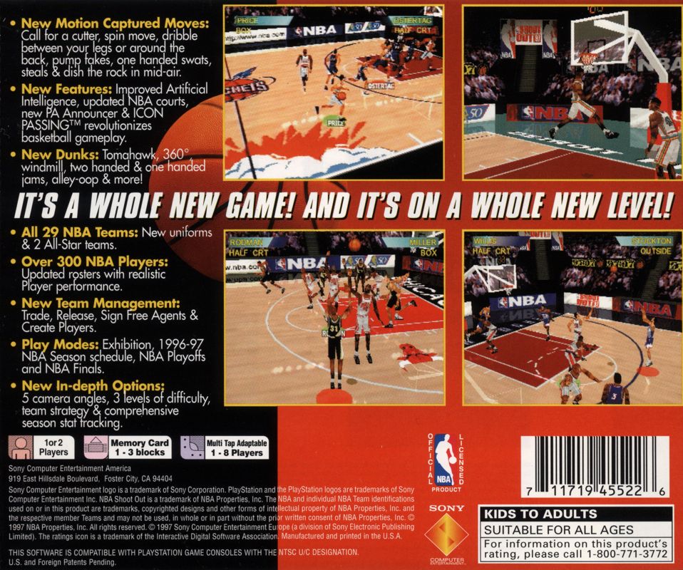 Back Cover for NBA ShootOut '97 (PlayStation)