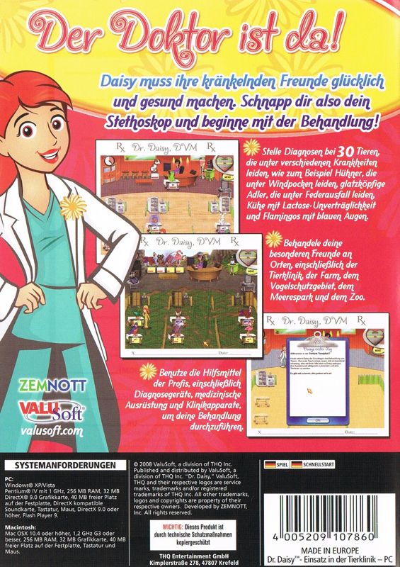 Back Cover for Dr. Daisy: Pet Vet (Macintosh and Windows)