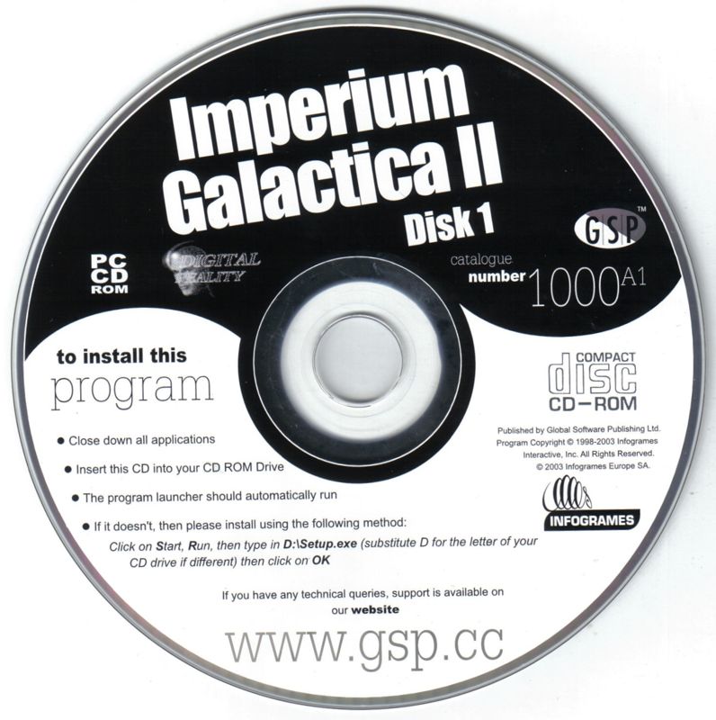 Media for Imperium Galactica II: Alliances (Windows) (GSP release): Disc 1
