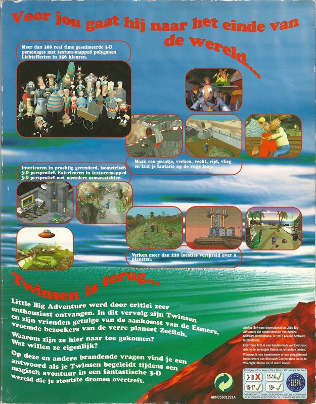 Back Cover for Twinsen's Odyssey (DOS and Windows) (Electronic Arts release)