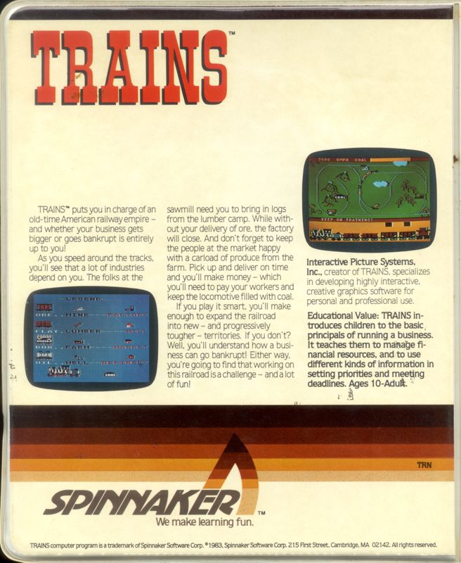 Back Cover for Trains (DOS)