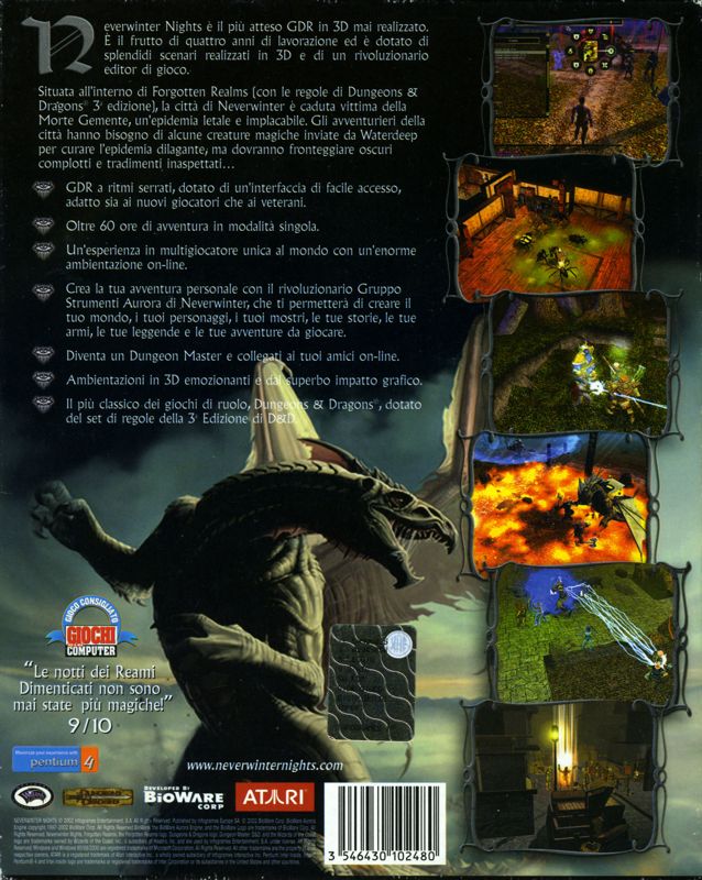 Back Cover for Neverwinter Nights (Windows)