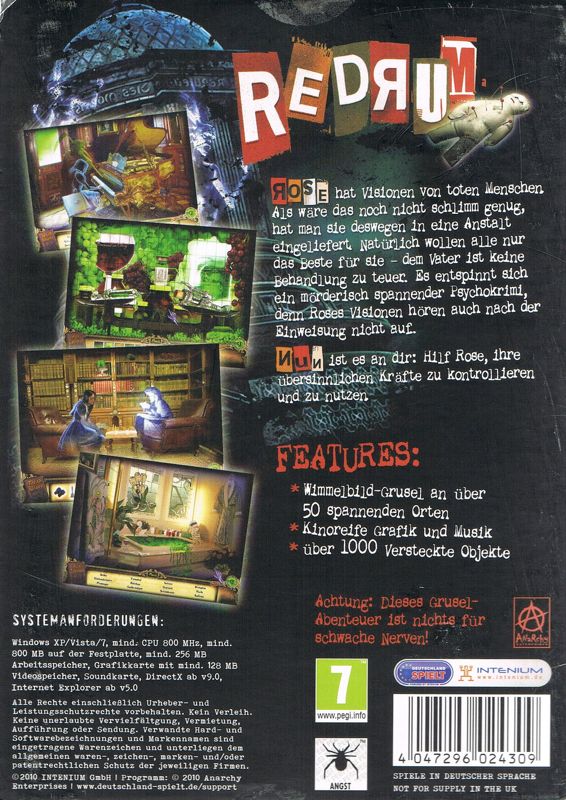 Back Cover for Redrum (Windows)