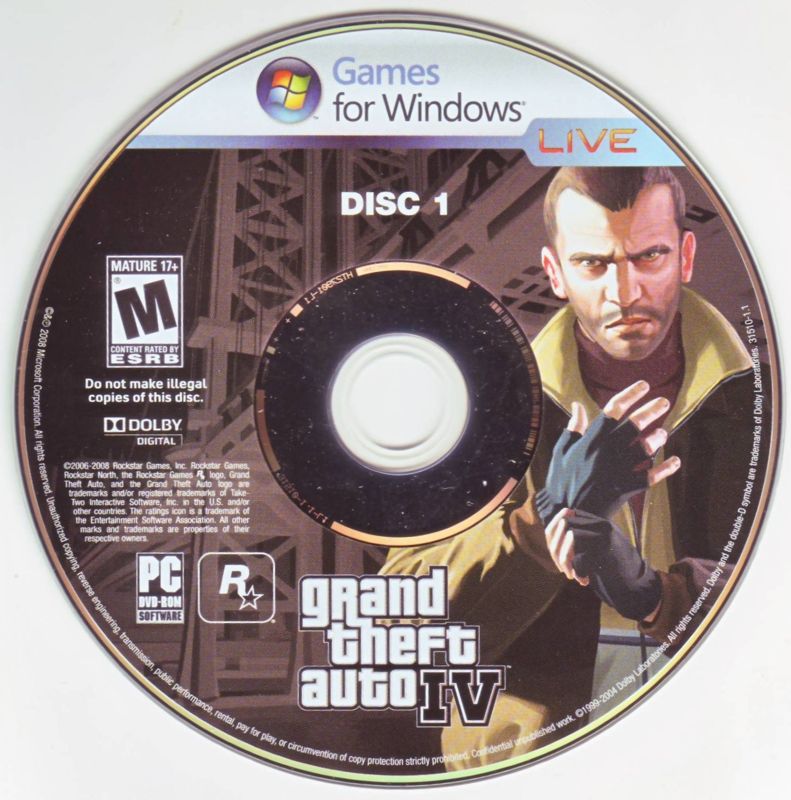 Grand Theft Auto IV cover or packaging material - MobyGames